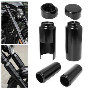 오토바이 블랙 풀 프론트 어퍼 포크 커버 튜브 캡 하부 게이터 부츠 세트 Harley Softail FXBRS 브레이크