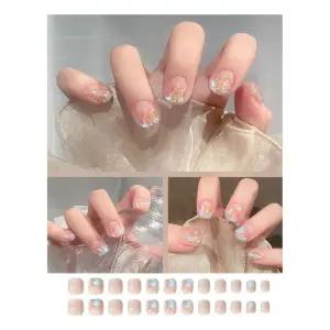 키밍 고급 요정 네일패치 모음 숏 24pcs 아트붙이는네 붙이는젤 젤팁 디자인 스티커 손톱 여름 웨딩 네일