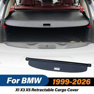 BMW X1 X3 X5 1999-2026년식 차량용 접이식 트렁크 카고 커버, 러기지 프라이버시 보안 쉴드, 택배 선반,