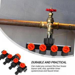 탈착식 4방향 호스 분배기 야외 정원 스프링클러 점적 관개 시스템용 수도꼭지 연결기