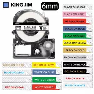 Fimax 1Pack SS6KW ST6KW LC-2TBN LC-2WBN 6mm Epson King Jim 라벨 메이커 카트리지 라벨 관리자 LW-300