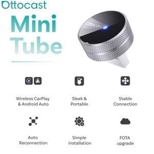 오토캐스트 미니 소형 튜브 무선 카플레이 안드로이드 오토 어댑터 플러그 앤 USB 동글 고속 자동 연결 98%