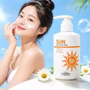 250ml 대용량선크림 백탁없는 혼합자차 바디겸용 자외선차단제 스포츠 선로션 선블록 UVA UVB 진정 수분