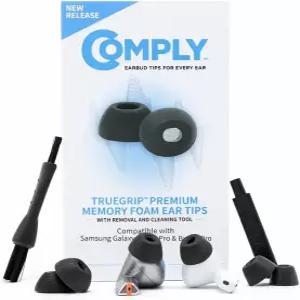 Comply TrueGrip 삼성 갤럭시 버즈4 프로 및 위한 메모리 폼 교체 이어버드 팁 오래 지속되는 편안함