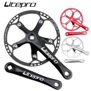Litepro BMX 자전거 BCD 130MM 통합 체인 휠 크랭크 셋 접이식 용 단일 45/47/53/56/58T 링 액세서리