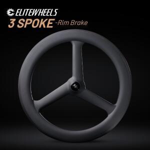 ELITEWHEELS 700c Crabon Tri 스포크 휠셋 Road V 트랙 트라이애슬론 타임 카본 튜브리스 관형