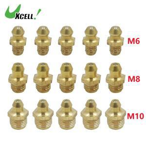 Uxcell 황동 M6 M10 스레드 45도 각도 90도 그리스 니플 피팅 키트 아연 철