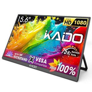 KADO 노트북용 15.6인치 1080P 75HZ 휴대용 역충전 PS4 노트북 /PS5, SRGB 180 PC, XBOX, 45W 태블릿, 디스플레이 익스텐더, 100% 보조 FHD 스위치용 킥스탠드 스크린 덱스, USB-C HDMI 모니터, IPS 맥,