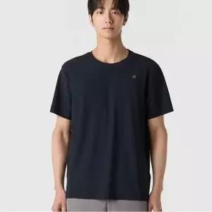 [르꼬끄]유니 냉감 트리코트 백그래픽 반팔티 QR223ERS55_BLK