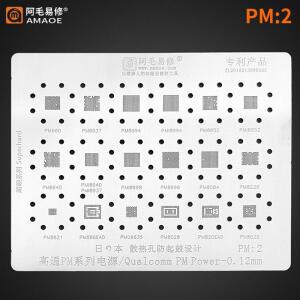 Amaoe BGA 스텐실 PM1 PM2 PM3 Qualcomm 전원 IC 칩 솔더 볼 Reballing 핀 Tin Plant Net Square Hole