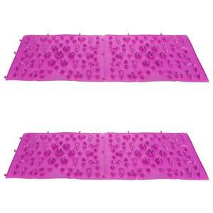 니양글 4pcs 발 마사지 플레이트 지압 매트 두꺼운 작은 스파이크 30x40cm 홈 오피스에서 반사학 개선 (보라색)