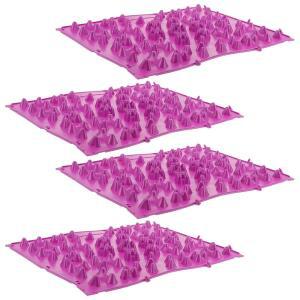 BATSVEE 4pcs 발 마사지 매트 지압 패드 작은 새싹 두꺼운 대형 사이즈 30x40cm 보라색 집과 사무실에서의 반사 요법
