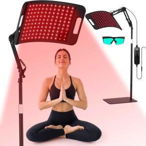 바디 페이스를 위한 레드 라이트 테라피 - 660nm 850nm 적외선 램프 대형 패널 3 in 1 LED 비드 라이트, 가정용 스탠드, 엄마 여성 아내 여동생 여자친구를 선물 아이디어