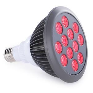 후가 레드 라이트 테라피 전구, 660nm 및 850nm 적색 근적외선, 12개의 듀얼 칩 LED, 가정용 웰니스 루틴을 위한 베이스 땋은 전원 코드가 있는 타겟 HG24