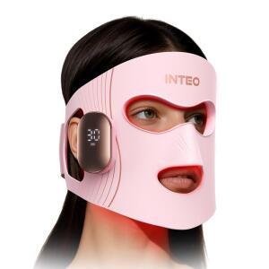 얼굴 4 모드를 위한 INTEO 레드 라이트 테라피, 4가지 컬러 갖춘 통기성 테라피 마스크, 타이머를 850NM 적외선 LED 마스크 가정 및 여행을 휴대용