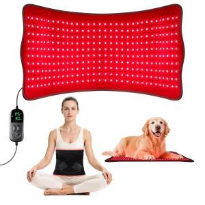 전신용 LED 320개 레드 라이트 테라피 매트, 32 u2019 x 13 타이머 포함 대형 적외선 테라피, 660nm 850nm 가정용