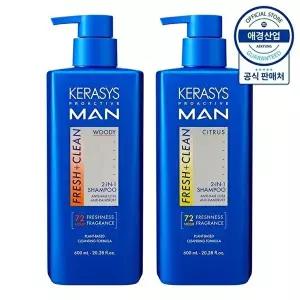 [애경]케라시스 프로액티브맨 올인원 샴푸 600ml ,2개