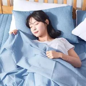 [골드스마일]얇은 홑겹 이불 여름 시어서커 홑이불 블루 S/SS 이불 여름이불세트