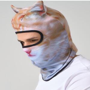 재미있는 비니 모자 3D 고양이 동물 스키 발라클라바 남녀공용 스키 마스크 귀달이 모자 음악 축제 레이브