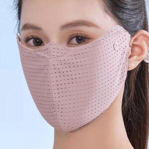 새로운 통기성 아이스 실크 마스크 세척 가능한 방진 자외선 차단 마스크 안티 UV 메쉬 페이스 커버 스카프