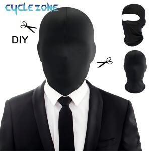 블랙 풀페이스 노홀 커버 DIY 페이스 마스크 코스프레 모자 자외선 차단 통기성 방진 방풍 자전거 오토바이