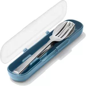 OXO 굿 그립 케이스로 식기 준비 및 이동 오션 블루