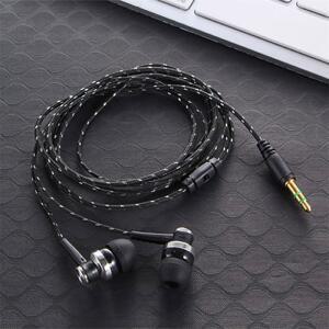 1Pcs 뜨거운 고품질 유선 이어폰 스테레오 귀에 3.5mm 나일론 직조 케이블 헤드셋 노트북 스마트 폰 선물에 대 한 마이크와 함께