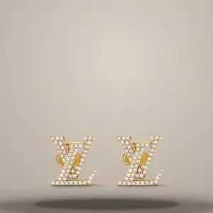 LV 아이코닉 귀걸이 골드 톤 금속 디테일 M00609