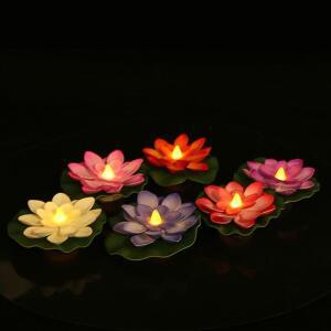 야외조명 LED 줄조명 태양광등 정원 센서등 투광등 가로등 태양열 6개 세트 LED 수중 감지 연꽃 램프 EVA