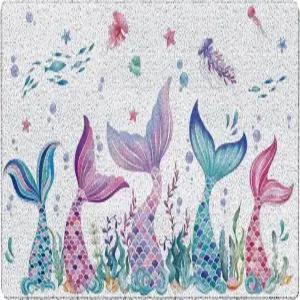 카블리코 인어 욕실 장식 목욕 문 매트 비치 도어 걸스 코스트 아웃도어 웰컴 17x30 인치