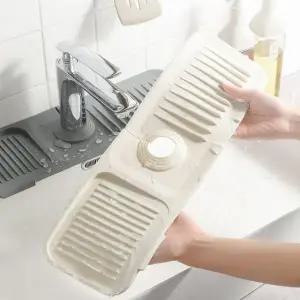 욕실 주방 수전 물고임 방지 수도 실리콘 물튐방지 패드 아이보리