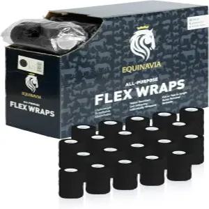 Equinavia 20팩 자가 접착 붕대 랩 말 반려동물 또는 사람을 위한 4인치 수의사 이지 디스펜서 케이스