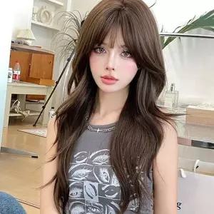 [하프클럽/]여성 긴 머리 가발 여성 웨이브 가발 데일리 통가발 연출 촬영