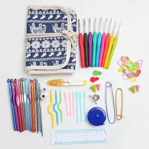[하프클럽/]diy 뜨개 코바늘세트 파우치포함 뜨개용품 기초부터 마스터까지