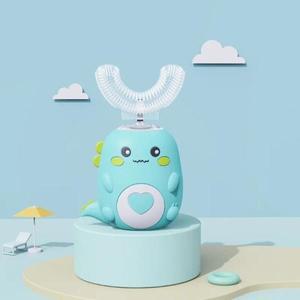 아동용 U자형 전동 칫솔 식품 등급 실리콘 구강 360 도 USB 충전 스마트