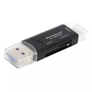 SDSDXC TFMirco-SD 메모리 카드 리더 USB 2.0 A  마이크로 USB  C 타입 3 in 1 OTG 플래시 드라이브 어댑터