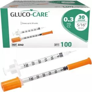 코케어 0.3ml/cc 주사기 30G x 5/16인치(8mm) 오렌지 캡 100박스
