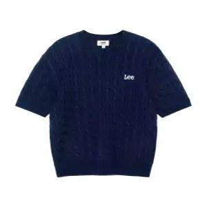 리 라운드넥 케이블 반팔 니트 네이비 LE2402KT05NA 3879911