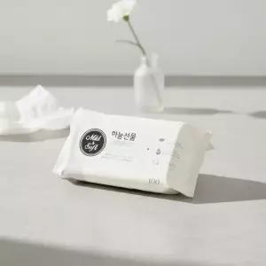하늘 선물 아기 물티슈 100매 리필형 10팩 부드러운 도톰한 가정용 다용도 물티슈