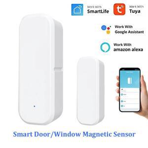 스마트 라이프 앱 WiFi 도어 센서 창문 열림/닫힘 감지기 보안 알람 Alexa와 가능