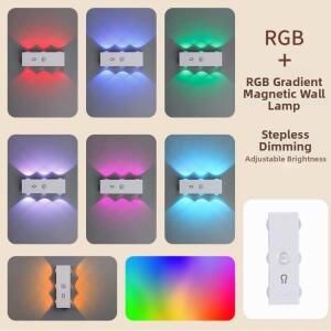 3색/RGB 모션 센서 벽등 마그네틱 USB 충전식 야간 조명 스마트 디밍 가능 램프