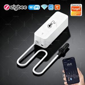 Tuya WiFi/Zigbee 온습도 센서 외부 프로브 포함 스마트 라이프 앱 모니터링 원격 알람 어항 와이너리용