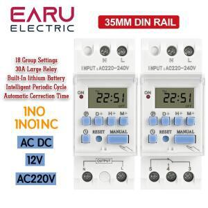 AC DC12V 220V 1NO1NC 15A-30A THC 디지털 시간 스위치 릴레이 타이머 컨트롤러 7일 프로그래머블