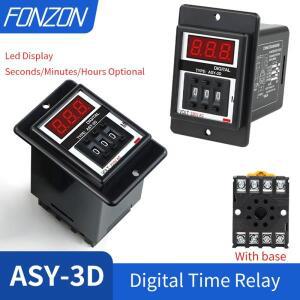 ASY-3D 프로그래밍 가능 지연 타이머 릴레이 8핀(베이스 포함) AC220V/DC24V 1-999s 디지털