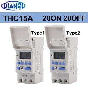 1pc 전자 주간 7 일 프로그래밍 가능 디지털 타이머 스위치 릴레이 제어 220V 8A 10A Din THC15A