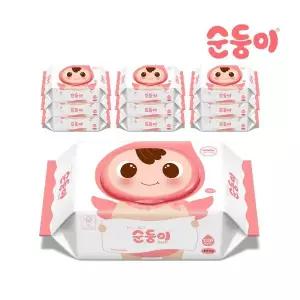 순둥이 베이직 무향 플러스 물티슈 캡 100매 10팩(55g) nBpC-01 301918