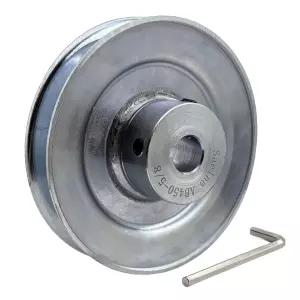 Saelno AB450-5/8 싱글 그루브 웹 시브 v 벨트 풀리 5/8인치 보어 4.5인치 OD 모터 카본 스틸 A B 5L 4L