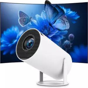 휴대폰 /PC /TV /HDMI /PS5 /노트북 오토 키스톤 홈 시어터 180° 회전 [내장 앱] 화이트 4K WiFi 6 BT 5.2