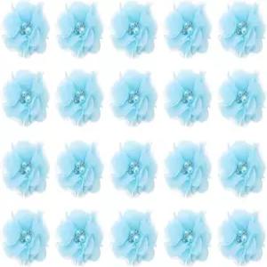 펜타 엔젤 쉬폰 플라워 20pcs 패브릭 2인치 여성 DIY 공예 드레스 결혼식 신부 부케 선물 랩핑 헤어
