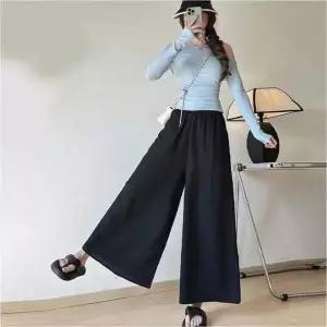 치마바지 플레어 와이드 팬츠 여성 허리밴딩 데일리룩